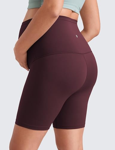 Image of CRZ YOGA Maternity Biker Shorts 6 inch | Butterluxe, Extremely Soft, Gentle Compression, Yoga, Super High Rise, U-shaped Belly, Pregnancy and Postpartum