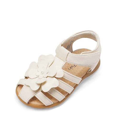 Image of DREAM PAIRS Girls Toddler /Little Kid Closed-Toe Flower Summer Dress Sandals Shoes
