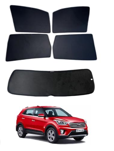 Image of Premium Car Sunshade Fix Type Non-Magnetic Curtain with Rear Dicky Curtain Set of 5pc for Old Creta