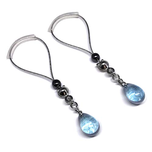 BoDivas Nipple Noose Czech Drops Non Piercing Body Jewelry Ring (Water Blue)