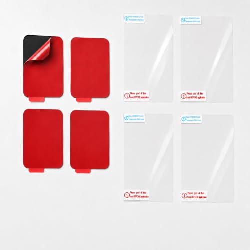 4-Pack Heavy-Duty Black High-Bond Adhesive Pads & 4 Premium Electrostatic Films, Compatible with REDTIGER Dash Cam Mounts, Heat-Resistant, Residue-Free, Secure Windshield Bond (1.61” × 1”)