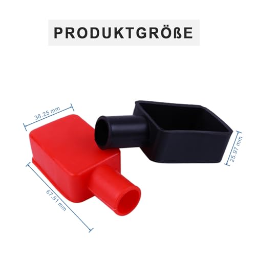 CLKE 4 STK Batteriepolabdeckung Gummi Batterie Polabdeckung Positiv Negativ Batteriepol Abdeckungen Polabdeckungen Batterie Auto, Isolierung Autobatterie Polabdeckung für Autos, E-Bikes, Lkws