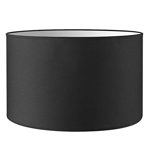 Home Sweet Home Moderne Abat-jour Bling | cylindre |35/35/21cm | Noir | Abat-jour en tissu de coton...