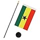 AZ FLAG - Tischflagge Ghana - 15x10 cm Goldene Splitze - Republik Ghana Tischfahne 10 x 15 Cm - Flaggen