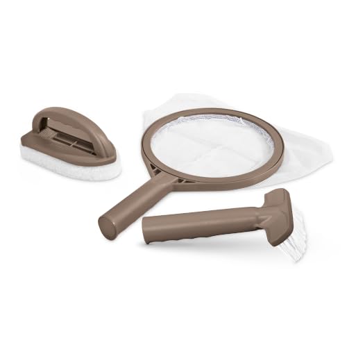 Intex PureSpa Hot Tub and Spa Maintenance Accessory Kit with Curved Brush Mesh Net Skimmer and Scrubber for Inflatable PureSpa Home Hot Tubs