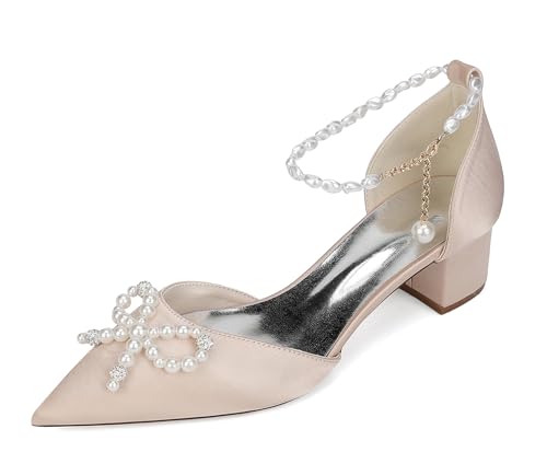 Hanfike Women Guest Dress Shoes for Wedding Ankle Strap Evening Pumps