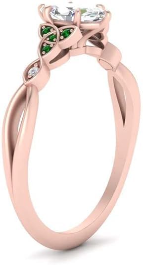 Image of 55Carat Choose Your Gemstone 14k Rose Gold Plated Marquise Shape Petite Engagement Ring Everyday Wedding Jewelry Handmade Gifts for Wife Celtic Knot Split Diamond CZ Birthstone Ring : US Size 4 to 12