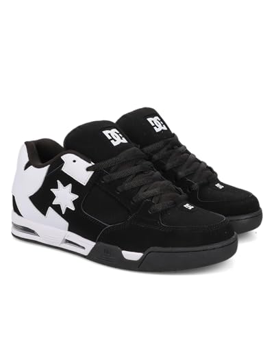 Dc Shoes Dc Command - Scarpe Da Uomo In Pelle, Nero Bianco, 44 Eu