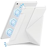 【2025年新登場・エッジ保護・磁気吸着式】HEIGKOIK iPad 9世代 ケース 10.2インチ 2021/2020/2019モデル 第9/8/7世代専用 マグネット吸着 スタンド機能付き 横置き・縦置き対応 超薄型・軽量 三角構造 安定設計 角度調整可能 全面保護 耐衝撃性 (ホワイト)