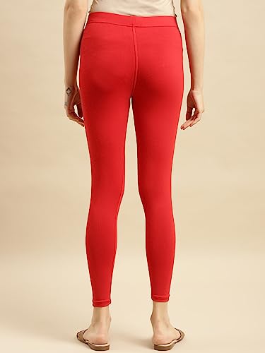 Image of rangita Women's Regular Fit High Rise Cotton Solid Ankle Length Leggings