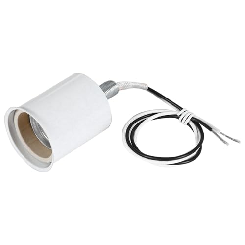Douille E27 céramique de qualité avec support métal blanc robuste