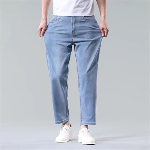 Men's Summer Thin Jeans Classic Loose Straight Lyocell Cowboy Nine-Leg Pants Comfortable Baggy Casual Denim Trousers3