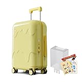 ROAMING Kreatives Design von Eiscreme-Handgepäck, gelb, 24-Inch Checked Luggage, Mit USB-Schnittstelle