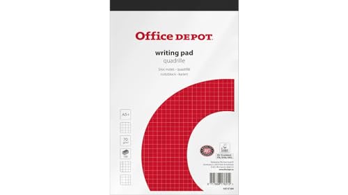 Bloc-notes encollé A5+ Office Depot pour éviter les pages déchirées au bureau pack de 5