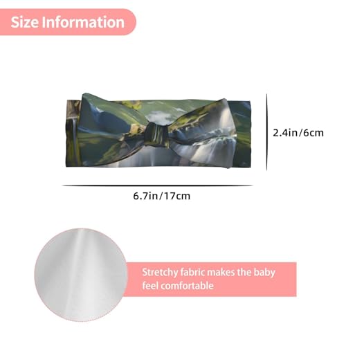 Mountain Waterfall Picture Baby Bow Headband Stretchy and Soft for Newborns, Infants, Toddlers, and Kids Girls3