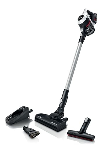 Bosch Electroménager Unlimited 6, BCS611AM, aspirateur Balai Rechargeable sans Fil, autonomie de 30 Min, performant sur différents Types de Sol, Accessoires Inclus, Blanc