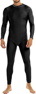 YiZYiF Unisex Lycra Turtleneck Spandex Long Sleeve Unitard Bodysuit Adult Costume Black XX-Large