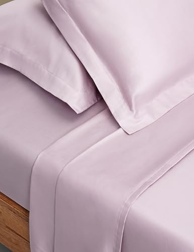 Image of Symbol Premium 100% Pure Cotton Soft Bedsheet for Double Bed - King Size (108x108 inches) with 2 Pillow Covers (27x17 inches) | 400 Threadcount