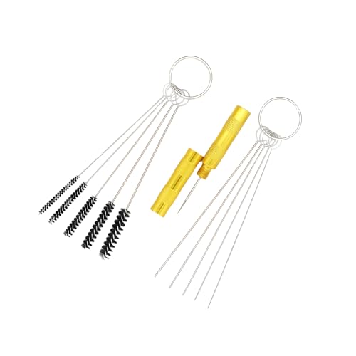EKUWU Carburetor Cleaning Kit, Airbrush Cleaner for Spray Paint Airbrush Cleaning, 5 Clean Needles + 5 Nylon Brushes + 1 Pick Tool Kit, for Motorcycle ATV Lawn Equipment Carb Welding Stove Spray Gun