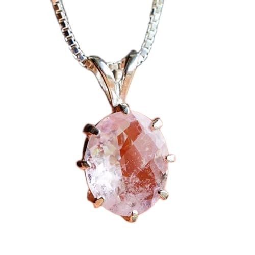 Pendentif en morganite naturelle rose et argent 925, l'élégance d'une pierre fine authentique