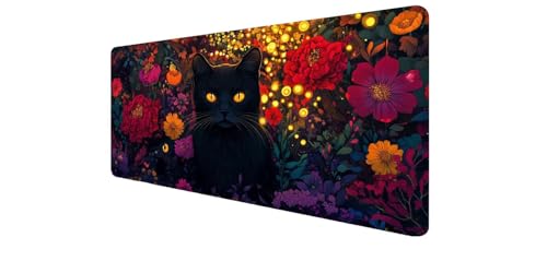 Mouse pad grande gaming con bordes cosidos y base antideslizante para un deslizamiento preciso