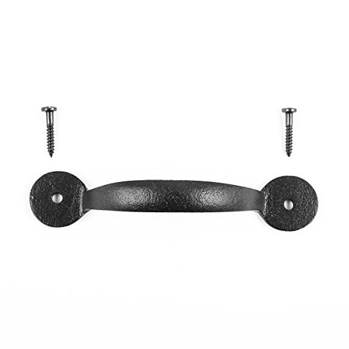 Renovators Supply Manufacturing Cast Iron Black Cabinet Drawer Pull 4.75 in. Light Door Handle Furniture Hardware