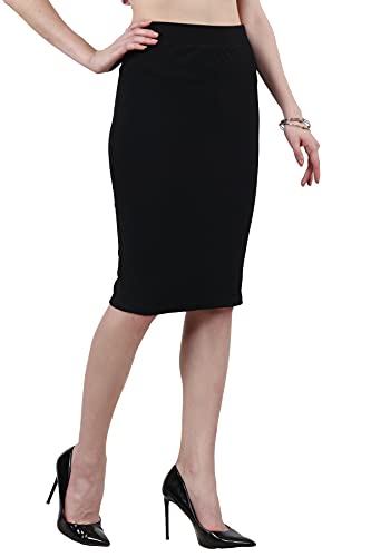 Image of POPWINGS Casual Solid Pencil Skirt for Women || Semi-Formal Office Wear Knee-Length Skirt for Women || Stylish Mini Skirt for Women || Summer Pencil Skirt for Women