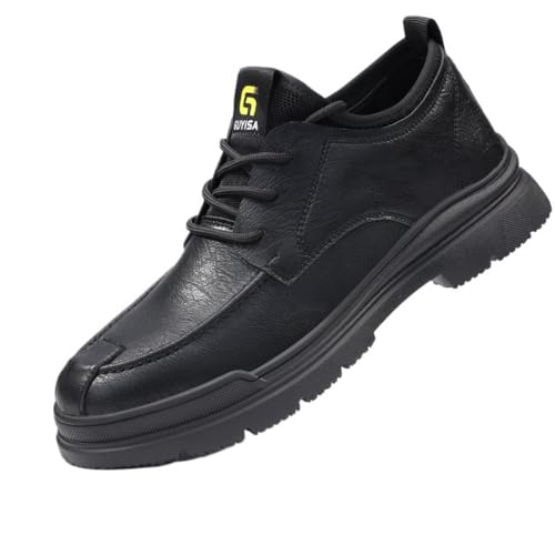 Waterproof & Oil Resistant Work Shoe - Lightweight Anti-Slip Non-Skid Standing All Day Comfort Soft Black Safety Shoe Food Service, Chef, Kitchen, Bistro, and Restaurant Utility Roles (Thick Sole,11)