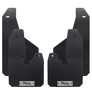 RENO Ram Mud Flaps Driver & Passenger Sides Splash Guards Compatible with 2019-2026 Ram 1500 2500 3500 SRW Truck Pickup Heavy Duty Vehicle Sediment Protection (Front + Rear 4pcs)