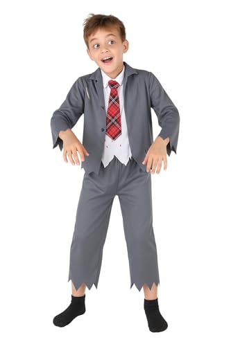 Zombi set costume élégant avec top col revers et pantalon pour garçon