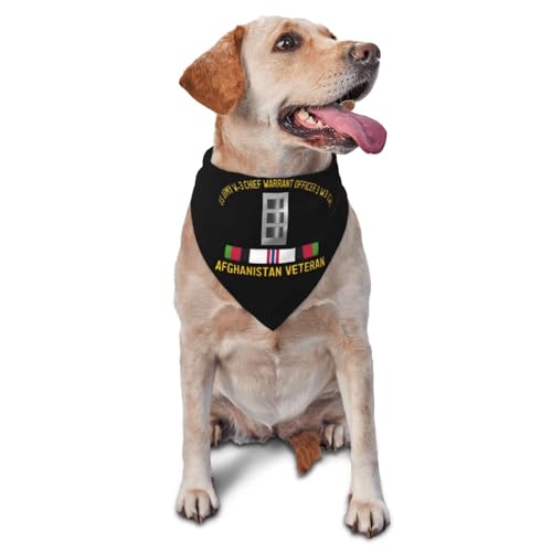 US Army W-3 Chief Warrant Officer 3 W3 CW3 Afghanistan Veteran Dog Scarf Pet Bandana Cat Pet Bibs