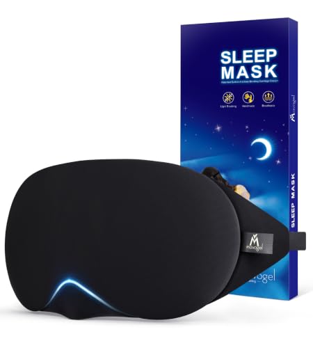 Image of Mavogel Cotton Sleep Eye Mask, Light Blocking with Adjustable Nose Bridge | Updated Design, Soft and Comfortable Night Eye Mask for Men Women, Eye Blinder for Shift Work, Includes Travel Pouch, Black