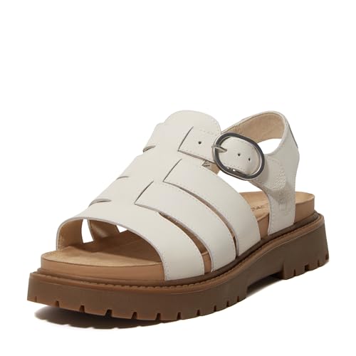Timberland Women's Clairemont Way Fisherman Sandal, Natural Nubuck, 8.5 Medium