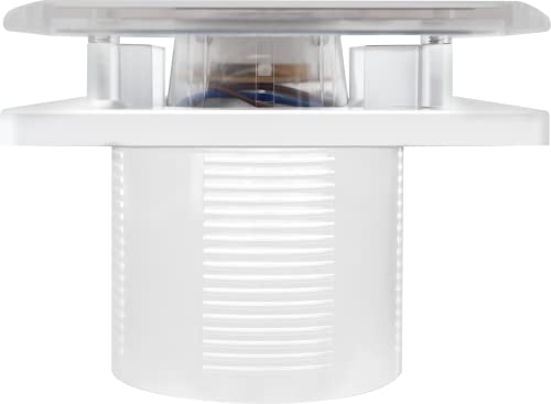 CTQF100t Smart LED 4" Inch Bathroom Extractor Fan with Timer Overrun Delay. White Glass High Airflow Silent Bathroom Fan | Toilet Ventilation | Kitchen Ceiling Extractor | Fan Shower 240v