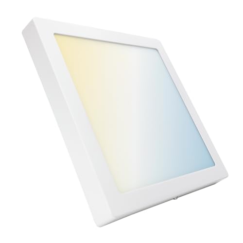 LED ATOMANT Plafon LED Cuadrado Superficie 30x30cm 24W, CCT (Selector de Color Blanco Calido, Neutro y Frio), 2200 lumenes, Driver incluido