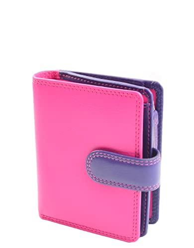 Hol404 Women's Real Leather Wallet RFID Multi Color Medium Size ID Card Holder Banknotes, Berry Multi, Mid Size, Medium Size2