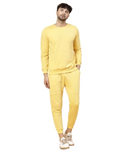 Image of Rigo Round Neck Full Sleeve Terry Track Suit For Men | Regular Fit Plus Sizes Tracksuit for Men's | Co-ord Set For Men