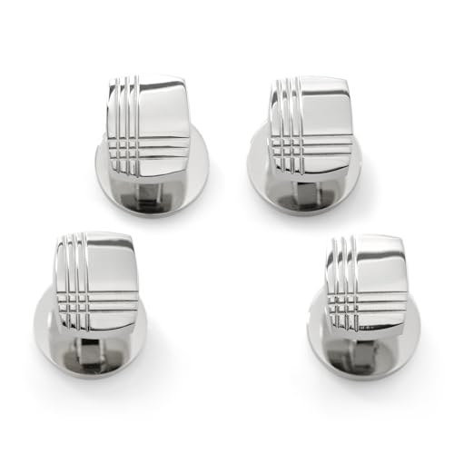 Stainless Steel Tartan Plaid Studs, Tuxedo Studs for men