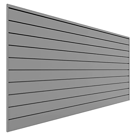 Proslat 88107 Heavy Duty PVC Slatwall Garage Organizer, 8-Feet by 4-Feet Section, 10 Panels, Light Grey Cover