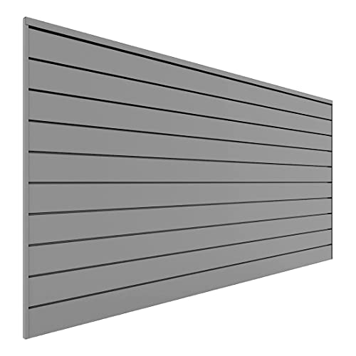 Proslat 88107 Heavy Duty PVC Slatwall Garage Organizer, 8-Feet by 4-Feet Section, 10 Panels, Light Grey