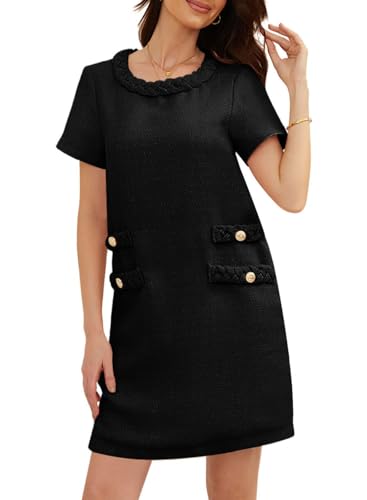 ワンピース May Tweed Mini Dress THE SLEEVELESS BELTED MINI DRESS in LEMON TWEED – Lisa Marie