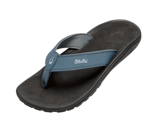 Image of OluKai Ho'opio Leather Women's Beach Sandals | Full-Grain Leather Flip-Flop Slides, Modern Low Profile Design & Comfortable Fit