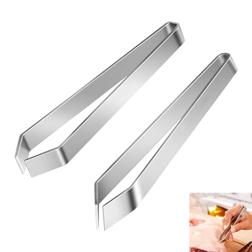 2 Piezas Pinzas para Pescado, Pinzas de Cocina para Espinas de Pescado, 1 Alicate Diagonal + 1 Alicate de Punta PlanaPinza,de Acero Inoxidable, Alicates para Espinas, Herramienta de Cocina, 12cm