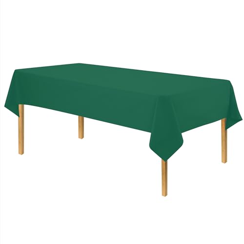 Image of Party Dimensions Green Disposable Plastic Tablecloth for Rectangle Tables (48 Pack) Premium Decorative Table Cloths for Parties, Events & Weddings, Indoors & Outdoors, 54 x 108 inches