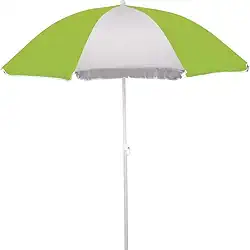 Guarda-Sol 1,80m FPS 70 Proteção Solar | Revestimento Prata | Haste de Aço Carbono | Ideal para Praia, Piscina e Camping | Leve + Sacola de Transporte