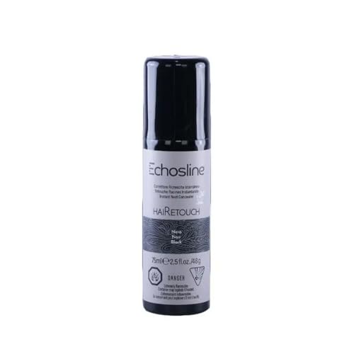HaiRetouch Spray Ritocco - Correttore Ricrescita Istantaneo Nero- 75 ml - EchosLine - Vegano