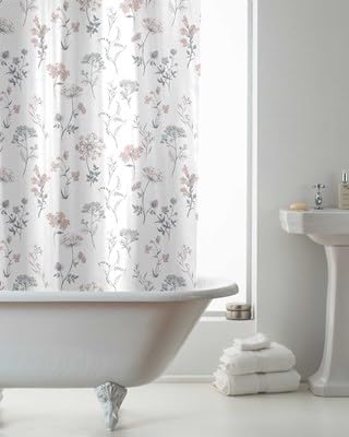 Black Horse Surrey Shower Curtains with Rings, Fleur, W 70.9" x L 70.9" (1 Panels)