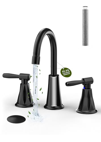 Bathroom-Faucets-2024-Upgraded-Filter-Water-Matte-Black-Bathroom-Faucet-WPop-up-Drain-Stainless-Steel-Faucet-Remove-Chlorine-Reduces-Dry-Skin-Protect-for-Nail-Oral-Health