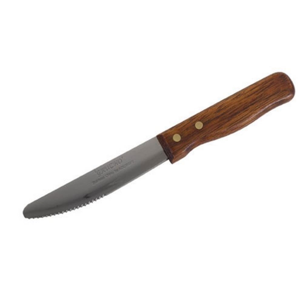 Wooden Handle 5" Blade Jumbo Steak Knifes - Dozen by Winco – Jumbo, Stainless Steel, Wood, Stainless Steel, Brown, Pack of 12, Model KB-15W