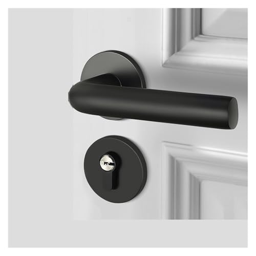 Serrure de porte intérieure sans bruit modèle fendu type E noir - 2